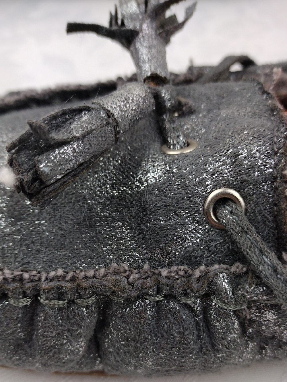 Madden Girl Literal Grey Metallic Fabric Tassel Upper Round Toe Moccasin Shoe - Picture 13 of 16
